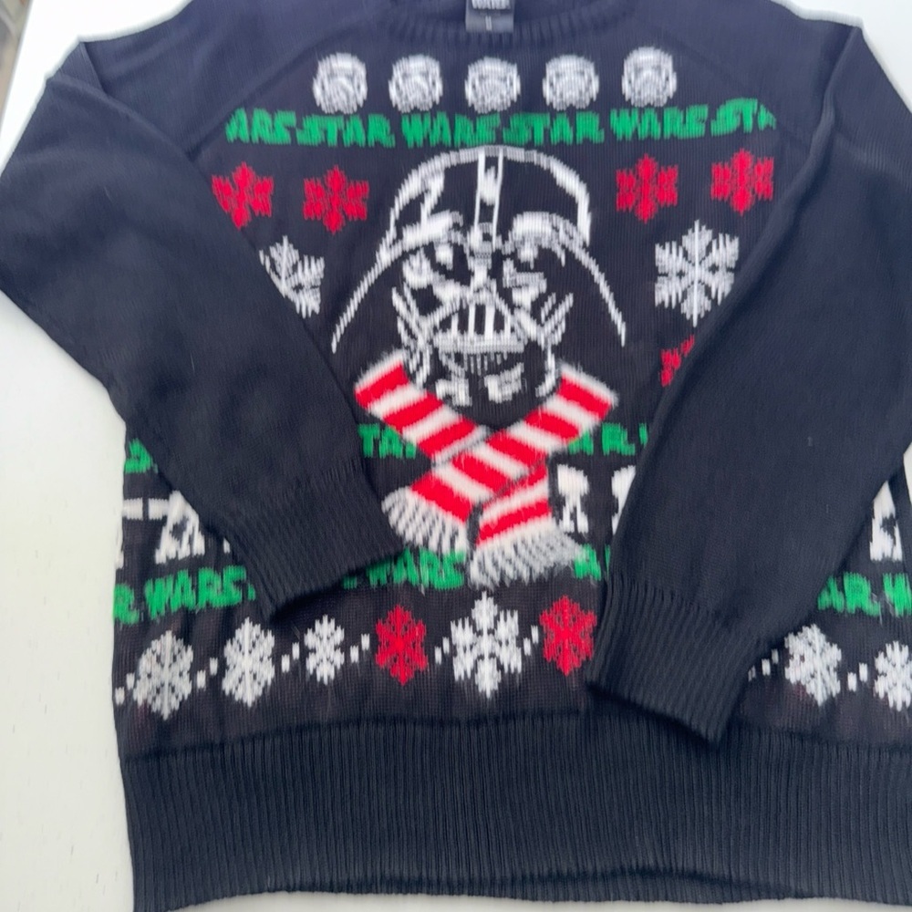 Star Wars Ugly Christmas Sweater Darth Vader Sweater Women’s Crew Neck Sz Medium